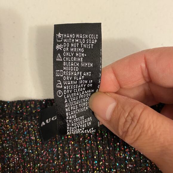 August Silk Knits Womens Cream Silk Knit V-Neck Pullover T-Shirt Size 1X - Picture 4 of 8